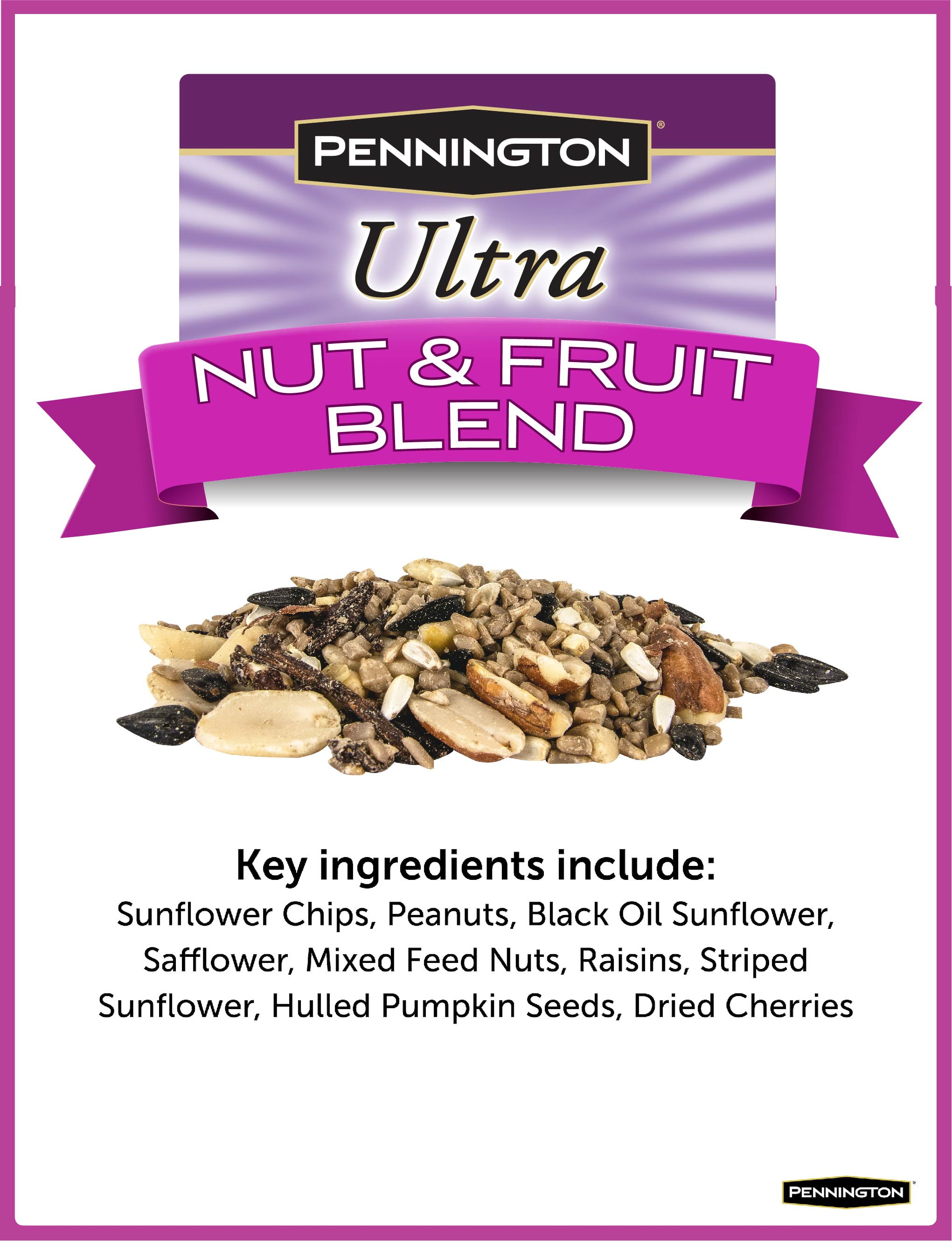 Pennington Ultra Fruits & Nuts Blend Dry Wild Bird Feed, 7 Pounds