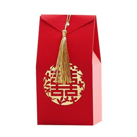 Panda Superstore PS-HOM13761871-SUE02586 Double Happiness Chinese Red Classical Wedding Candy Boxes Wedding Favor Gift Box Candy Box - 40 Piece