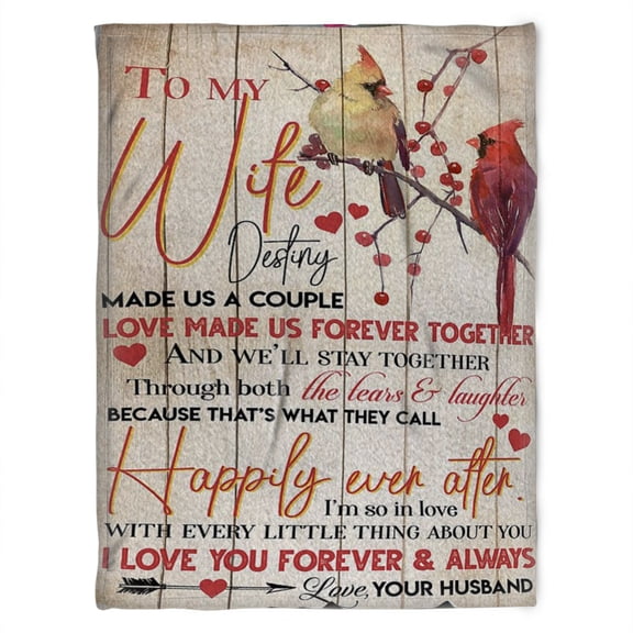 To My Wife Blanket, Destiny Made Us A Couple, Love Made Us Forever Together,Wife Family Home Decor, 30x40in Fleece Blanket