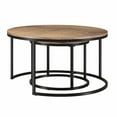 thumbnail image 6 of Evelyn&Zoe Watson Round Nested Coffee Table with MDF Top in Blackened Bronze/Rustic Oak, 6 of 9