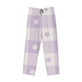 thumbnail image 4 of Balery Floral Purple Buffalo Plaid print Men's Pajama Pants,Ultra Lightweight Pjs,Lounge Pant-X-Large, 4 of 9