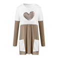 thumbnail image 4 of Holzkary Sweatshirts for Women Hoodies Lightweight Round Neck Long Sleeve Heart Pattern Sweatshirt with Pockets Graphic Printed Pullover Top Comfy Fall Winter Outfits Clothes 2025 Fashion Khaki 3Xl, 4 of 4