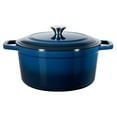 thumbnail image 1 of VEVOR Enameled Cast Iron Dutch Oven, 6 Quart Pot with Lid and Dual Handles, Heavy-Duty Durable Cookware Pan, Oven Induction Compatible up to 500℉, for Braising, Stews, Roasting, Bread Baking, Blue, 1 of 9