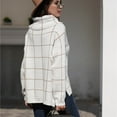 thumbnail image 4 of Aqestyerly Cardigans à Capuche pour Femmes Mode Femmes Décontracté Manches Longues à Carreaux Col Roulé Chandail Col Roulé2, 4 of 8
