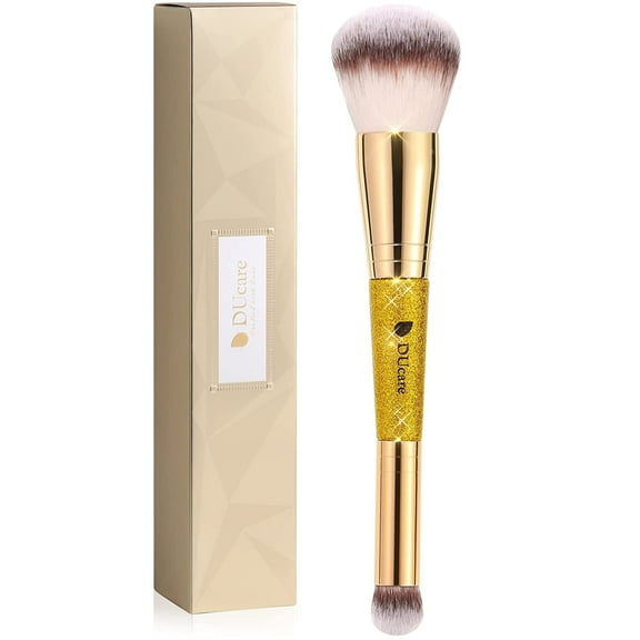 DUcare 2-in-1 Powder & Concealer Brush - Dual-Ended Makeup Tool for Baking & Spot Coverage