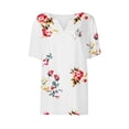 thumbnail image 4 of Fiudx Ofertas de La Semana Blusa de Manga Corta Estampada a La Moda para Mujer, Blusas Informales con Cuello Redondo, 4 of 4