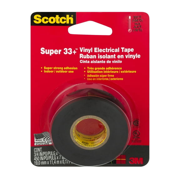Scotch Super 33  Vinyl Electrical Tape, 3/4 in x 37.5 ft x 7 mil