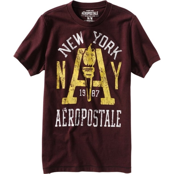 Aeropostale Hombres Nyc East Div. Camiseta gráfica, roja, extragrande