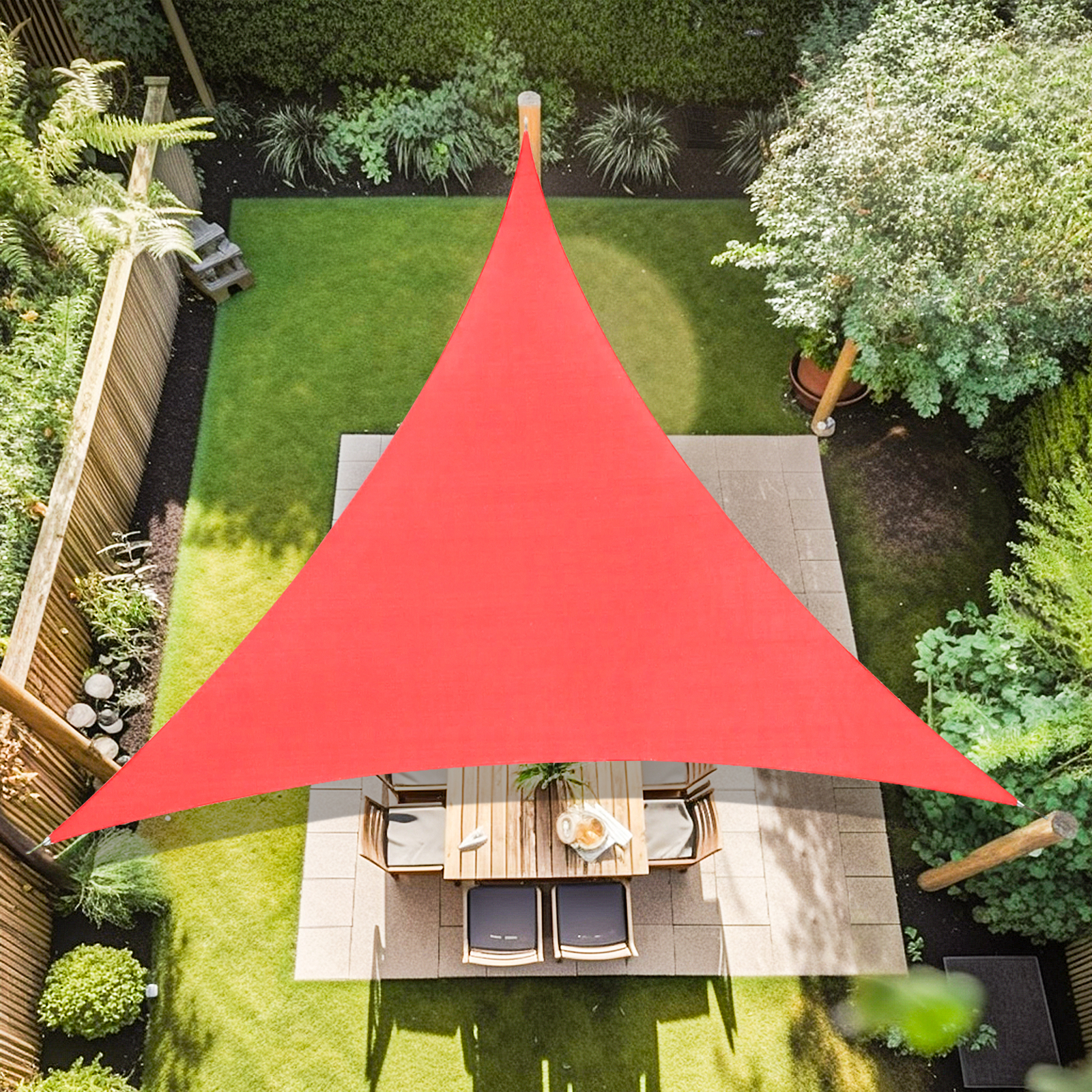 12'X12'X12' HDPE Sunshade Sail, Scarlet