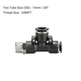 thumbnail image 3 of Plastic Tee Push To Connect Tube Fittings,10mmx3/8NPT Male Thread Push Lock 2pcs, 3 of 3
