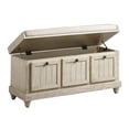 thumbnail image 3 of Lorain Distressed Beige Lift Top Storage Bench, 3 of 6