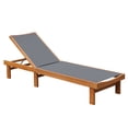 thumbnail image 1 of Gymax Chaise Longue de Patio Chaise Dossier en Bois Massif Inclinable Réglable Mobilier de Terrasse, 1 of 7