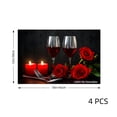 thumbnail image 4 of Joocar Romantic Wine And Roses Design Placemat Set Of 4 For Dinner Table Decor Linen Table Mats Set Of 4 For Home Kitchen Table Decor 12x18 inch, 4 of 5