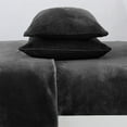 thumbnail image 4 of Great Bay Home Solid Velvet Plush Warm and Cozy Fleece Sheet Set (California King, Black), 4 of 7