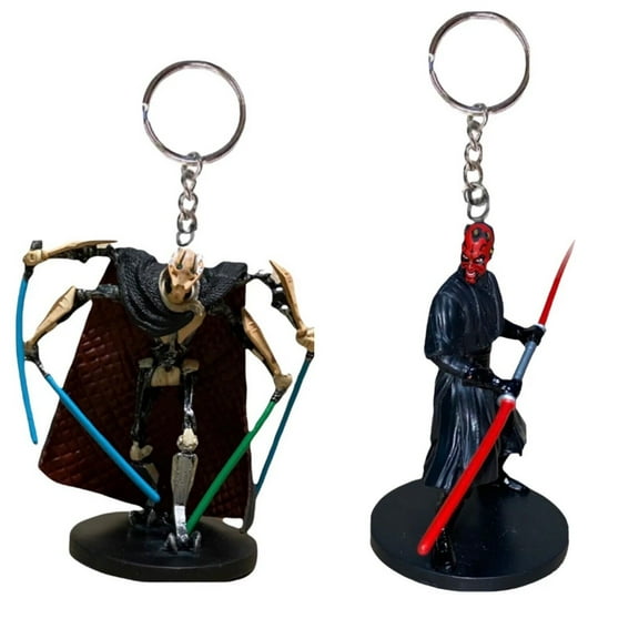 General Grievous & Darth Maul Star Wars Key Ring Keychain Set Figure Figurine New