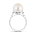 thumbnail image 2 of Angara Freshwater Cultured Pearl and Diamond Bypass Ring in 14K White Gold for Women | June Birthstone Jewelry for Her, 2 of 7