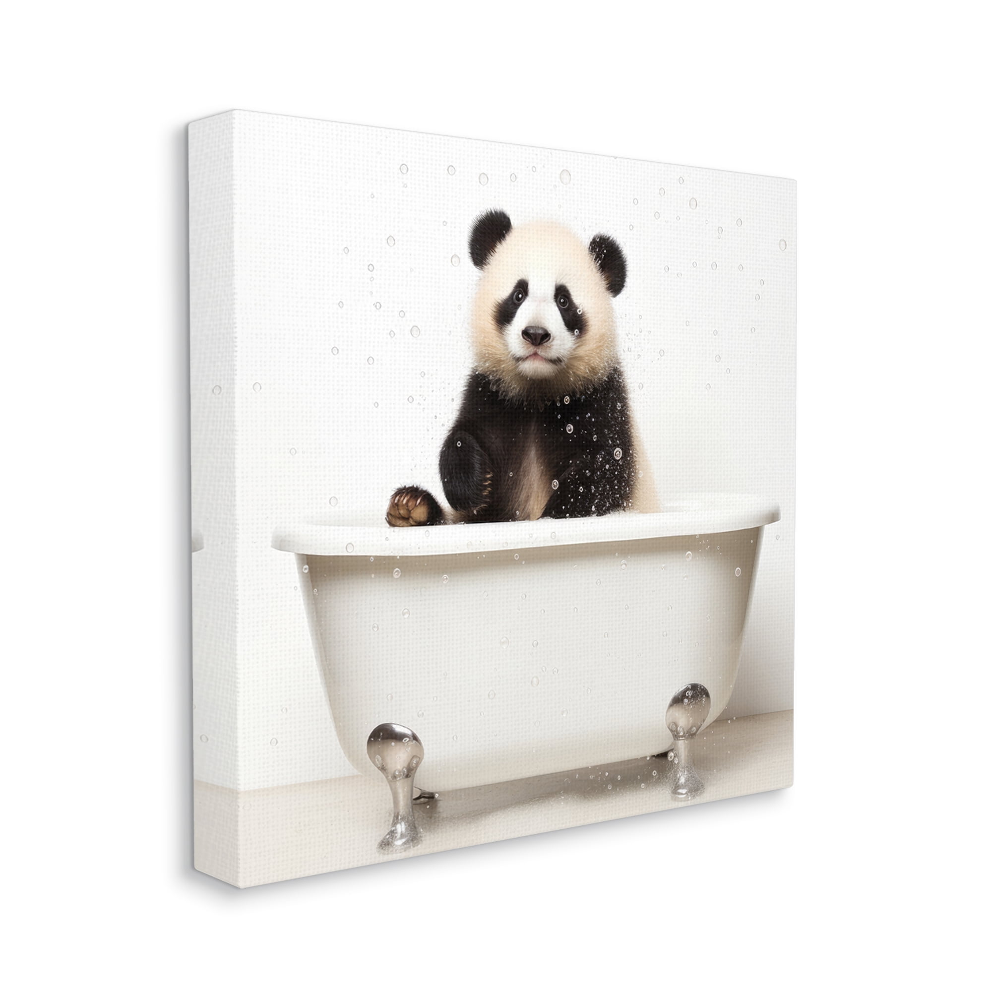 Stupell Industries Panda Bathtub Bubbles Animals & Insects Painting Gallery Wrapped Canvas Art Print Wall Art, 36 x 36