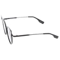 thumbnail image 3 of sunglassLA Female Oversize Metal Cutout Frame Arrow Accent Flat Lens Cat Eye Sunglasses 57mm (Black-Black / Smoke) - 57mm, 3 of 4