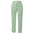 thumbnail image 4 of Womens Cargo Pants With Pockets Summer Printed Linen Drawstring Elastic Waist Pants Lightweight With Pockets Plus Size Pants For Women Green XXXL, 4 of 4