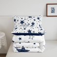 thumbnail image 5 of Manfei Dreamy Stars Printed Twin Comforter Sets,Cute Cartoon Heart Bedding Set,White Navy,Navy Blue Reversible,2 Pieces,1 Comforter and 1 Pillowcase, 5 of 7