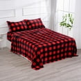 thumbnail image 2 of Red and Black Plaid Christmas Sheets Set - Micro Fleece Checkered Bed Sheet Set Queen Size- Ultra-Soft Sheets with Deep Pockets,No Pilling,Cozy Warmth for All Season 3 Piece Set Buffalo Plaid, 2 of 11