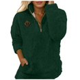thumbnail image 2 of Fuzzy Sweatshirts for Women 2025 Long Sleeve Half Zip Stand Collared Sweatshirt with Pockets Pullover Tops, 2 of 6
