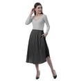 thumbnail image 2 of Moomaya Women Gathered Skirt w/ Pockets Elastic Waist Solid Flowy Summer Skirts, 2 of 6