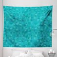 thumbnail image 1 of Teal Tapestry, Geometrical Shapes Triangles Squares Modern Abstract Art Different Shades of Blue, Fabric Wall Hanging Decor for Bedroom Living Room Dorm, 5 Sizes, Turquoise Aqua, by Ambesonne, 1 of 1