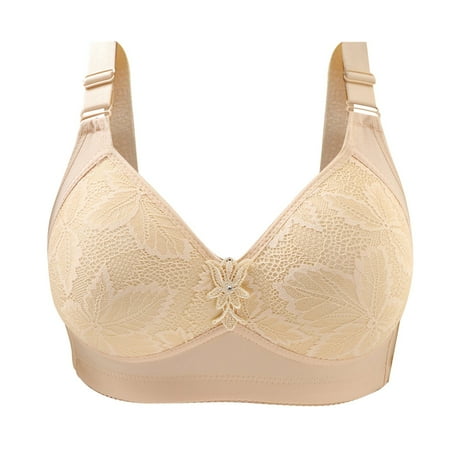 Siilsaa Bras Women Women s Sexy Lace Bra Underwire Balconette Unlined Demi Sheer Plus Size Beige 42