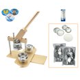 thumbnail image 1 of ChiButtons Button Maker Kit 58mm (2 1/4") Badge Press Machine-B400 + 58mm Round Die Moulds + 100 set Button Components + Adjustable Circle Cutter (Golden-New), 1 of 7