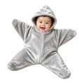 thumbnail image 3 of Shadoumai Baby Starfish OnesieCozy Star Babies Swaddle BagInfant Soft Fleece One Piece RomperFall Winter Warm Outfits, 3 of 7