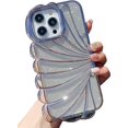 thumbnail image 2 of Compatible with iPhone 14 Pro Max Case,Cute 3D Shell Clear Blue Chrome Pattern Soft Glitter Shiny Bling Shockproof Women Girls Cover Case for iPhone 14 Pro Max, 2 of 5