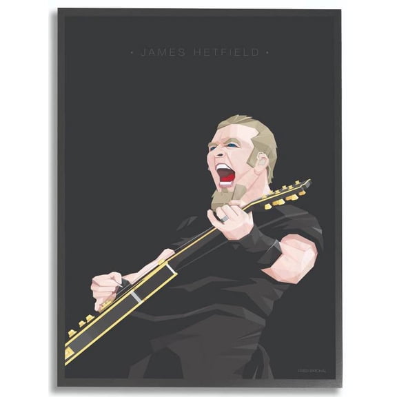 Stupell Industries James Hetfield Famous People Characters Fashion Design Framed Wall Art by Fred Birchal