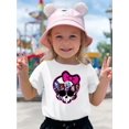 thumbnail image 1 of Halloween T-shirt - Skull and bow elements, a collision of personality cute girls' summer short-sleeve breathable fashion T-shirt, 1 of 6