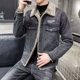 thumbnail image 2 of Chaqueta vaquera informal con botones para hombre, ropa popular coreana, abrigo vaquero holgado y moderno para hombre, prendas de vestir elásticas, ropa de hombre, talla L, 2 of 5