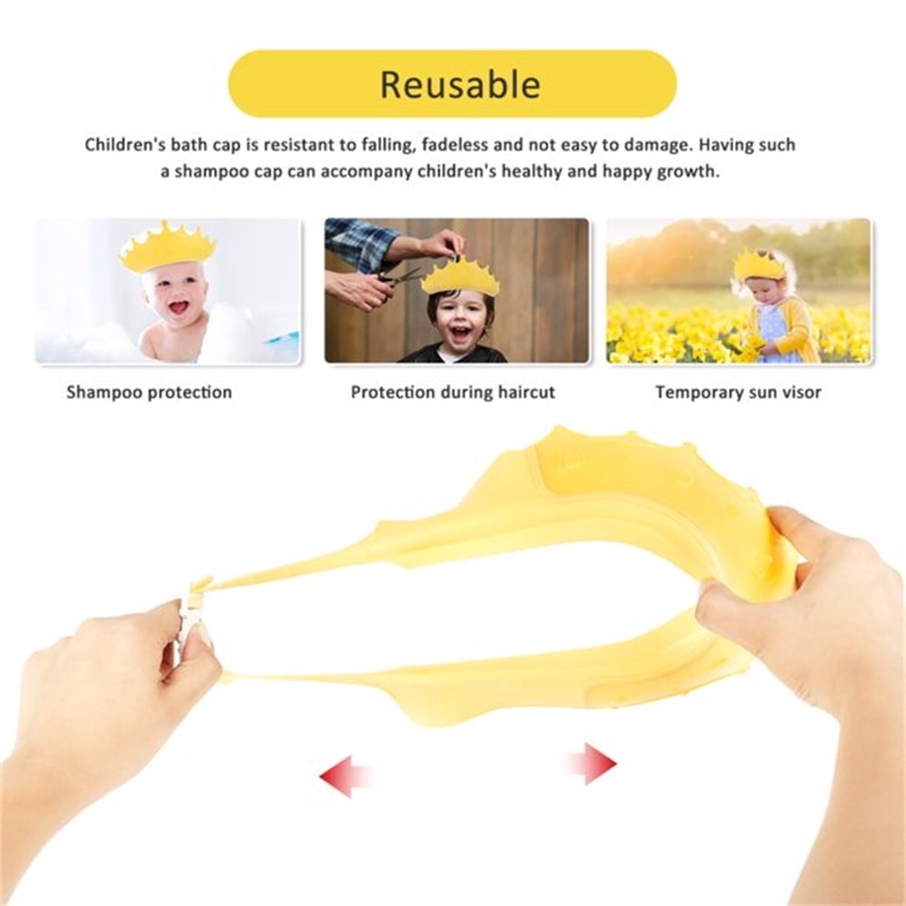 Casewin 3 Pcs Baby Shower Cap,shower Bathing Protection Cute Adjustable Waterproof Visor Hat For Girls, Boys, Babies, Toddlers And Kids