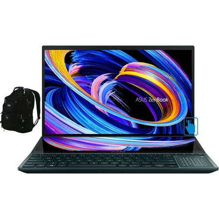 ASUS Zenbook Pro Duo 15 Home/Business Laptop (Intel i9-12900H 14-Core, 15.6in 60Hz Touch Full HD (1920x1080), GeForce RTX 3060, Win 11 Pro) with Travel/Work Backpack