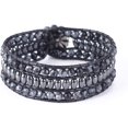 thumbnail image 1 of GHSDFBB Boho Handmade Natural Stone Bead 3 Row Wide Wrap Wrist Statment Bracelet Jewelry Collection, 1 of 7