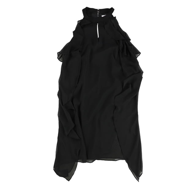 Vestido recto con aleteo bar III para mujer negro mediano