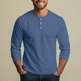 thumbnail image 5 of Lumtrix Men's Henley Shirts Long Sleeve Button Down T-Shirt Lightweight Fashion Casual Pullover Shirt Blue S, 5 of 8