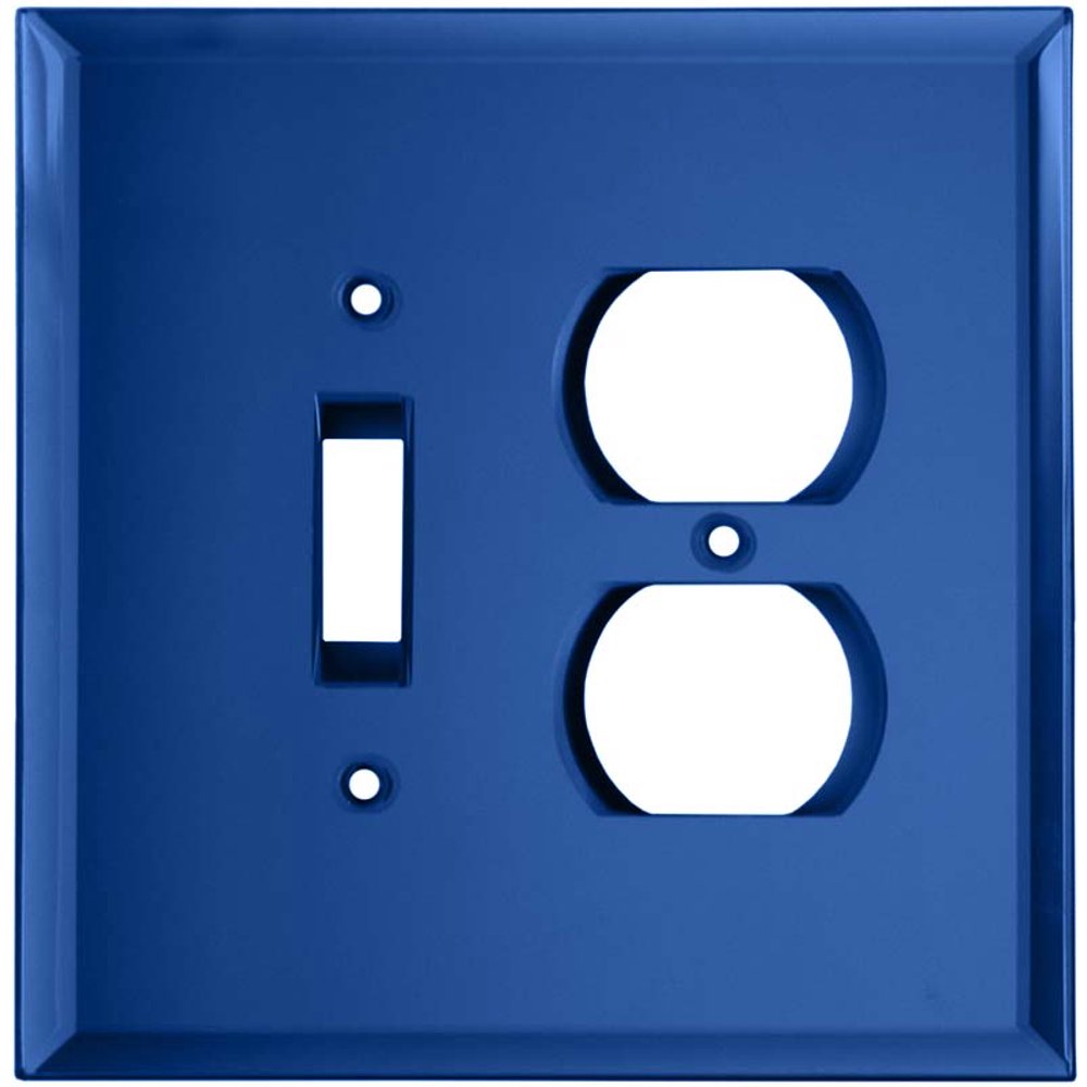 Glass Mirror Sky Blue Combination 1 Toggle/Outlet Cover Plates