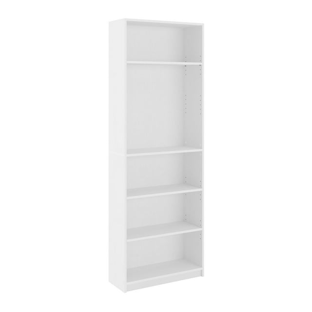 CorLiving Teo Engineered Wood 5-Tier Adjustable Shelf Adult Bookcase