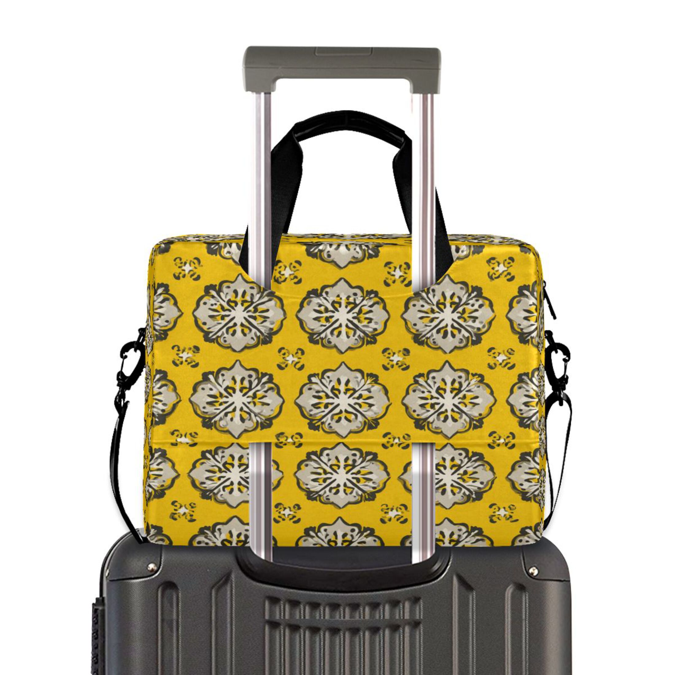 Laptop Bag Laptop Briefcase 15.7 x 3 x 11.8 Inches Laptop Bag Briefcases Laptop Storage Travel Laptop Bag Work Laptop Bag Yellow Pattern Seamless