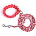 thumbnail image 2 of Chew Proof Dog Leash 5.5ft Heavy Duty Dog Leashes Metal Pet Chain Lead With Soft Rope Handle For Medium Large Dogsred,s (10lb-35lb), 2 of 5