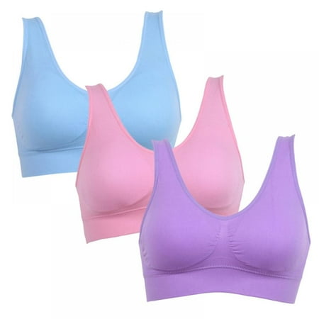 

Women s Sport Yoga Bras S-3XL Seamless Breathable Underwear 3 Pack of Comfort Fitness Bras Tops