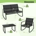 thumbnail image 3 of Costway 8 PCS Patio Rocking Rocking Chairs & Loveseat with Glass-Top Table Outdoor, 3 of 10
