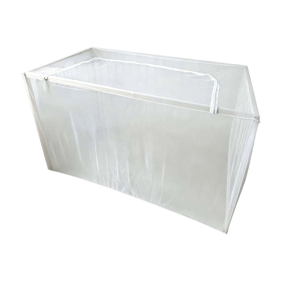 Leodye 1PCS White Zipper Bed Mosquito Net, Fine Breathable Mesh with Zip Door for Small Indoor Beds -27.56x51.18in