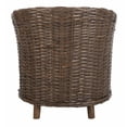 thumbnail image 6 of SAFAVIEH Omni Bohemian Nautical Rattan Barrel Chair with Cushion, Brown/Black, 6 of 10