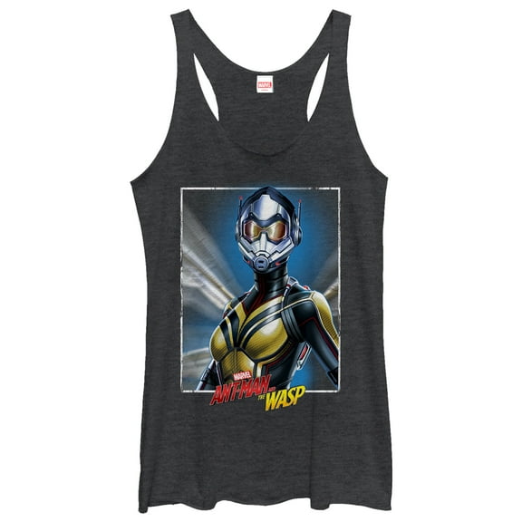 Women's Marvel Ant-Man and the Wasp Hope Frame  Racerback Tank Top Black Heather Small