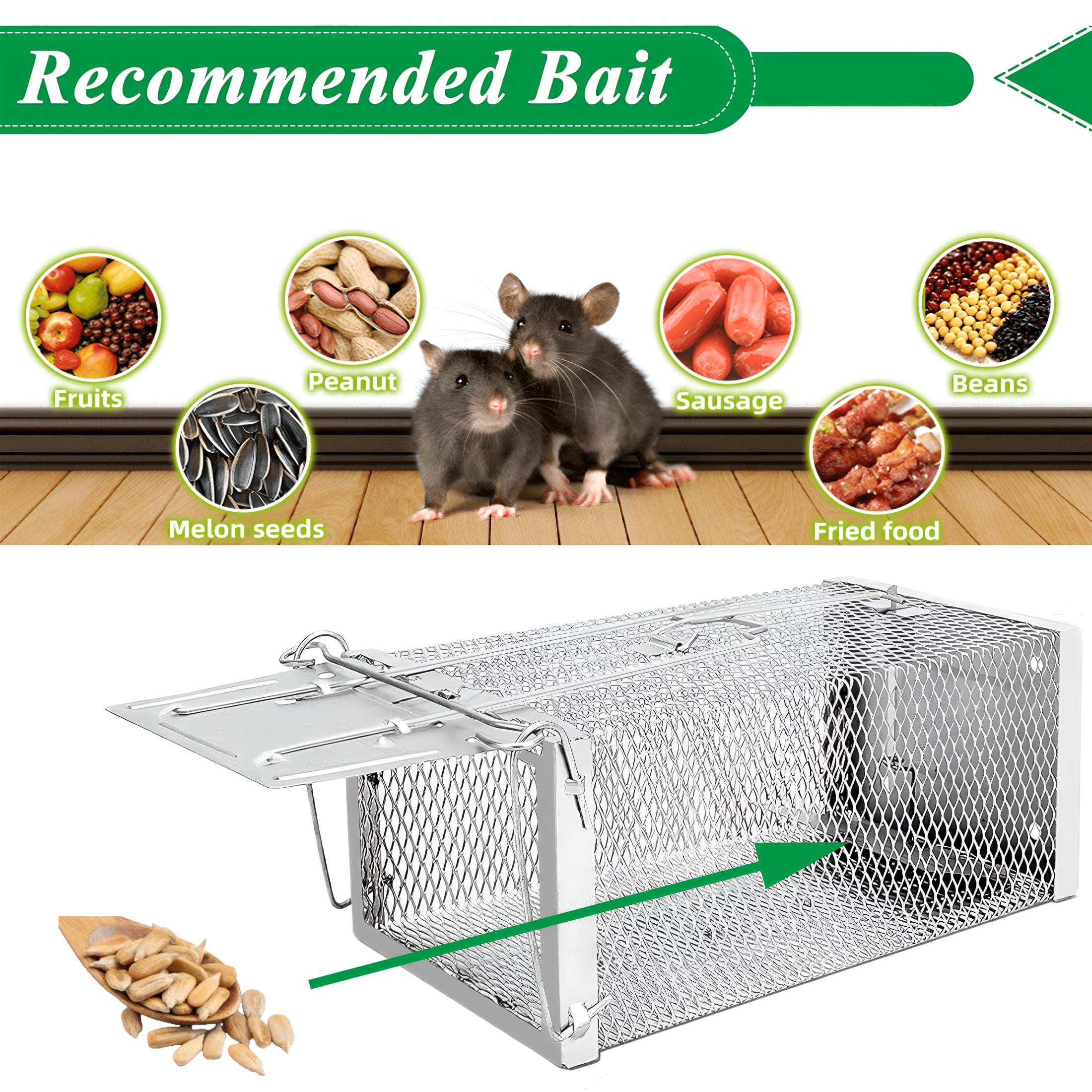 ACDANC 2026 New Animal Trap,Rodent Rat Trap Cage Mouse Trap,Mouse Control for Kitchen, Basement, Garage, Garden, Shed